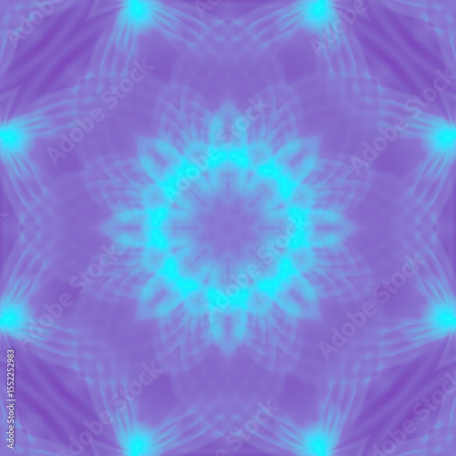 Symmetrical illustration in the shape of a pink and purple star. 3d rendering