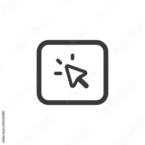 Free Download Click Icon in Rounded Square, Dark Gray, Simple Design - GFXLoad