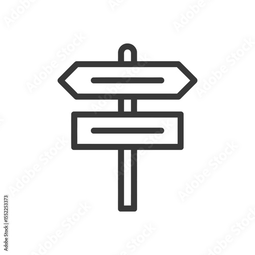 Minimalist Signpost Icon: Directional Guidance with Clean Lines and Modern Design