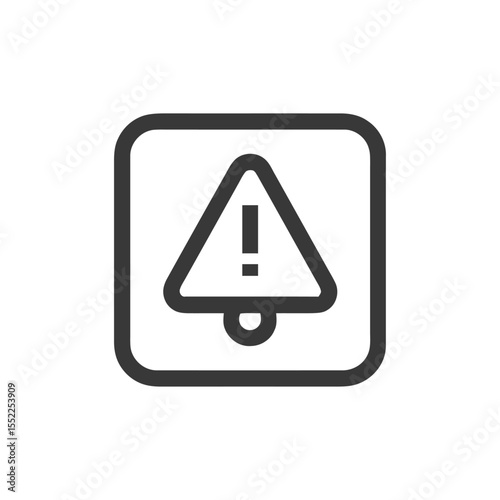 Free Download Alert Icon in Rounded Square, Minimalist Design, Black on White - GFXLoad