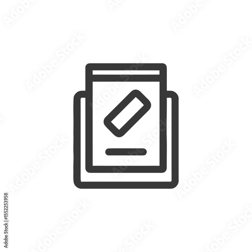 Simple Dark Grey Voting Box Icon on White Background