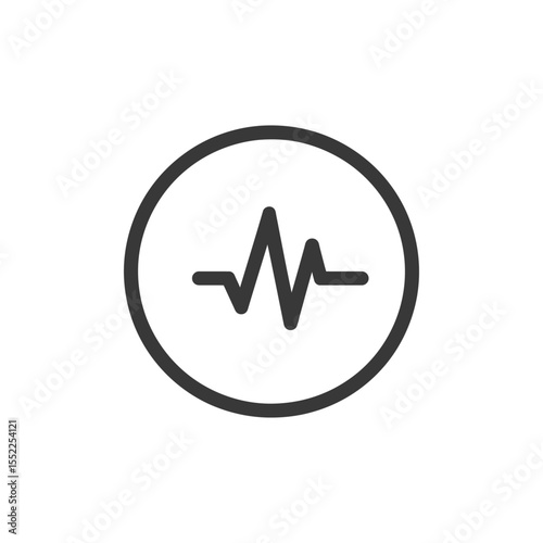 Free Download Heartbeat Pulse in Circle, Medical Symbol, Dark Gray on White - GFXLoad