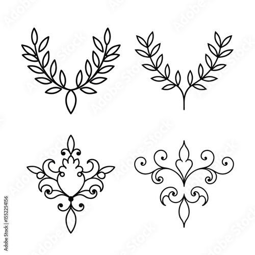 decorative Victorian floral line break bundle