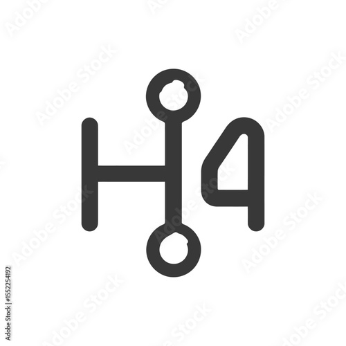 H4 Gear Shift Pattern Icon, Manual Transmission Symbol, Automotive Design