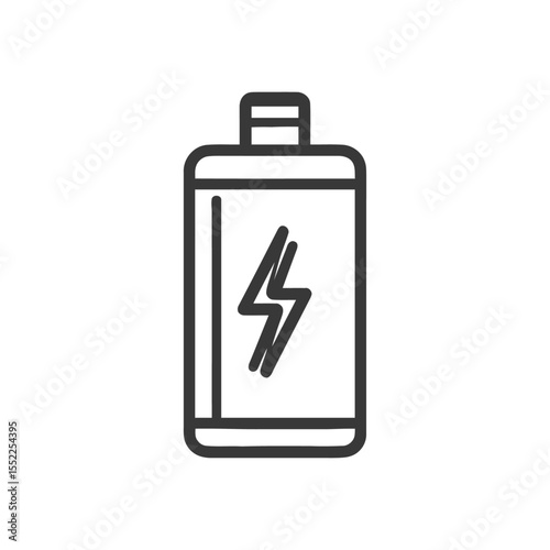 Energy Drink Icon: Bold Lightning Bolt in Minimalist Design