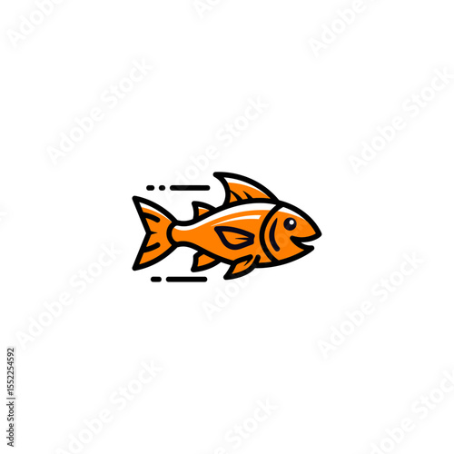 Fish icon flat vector design. 