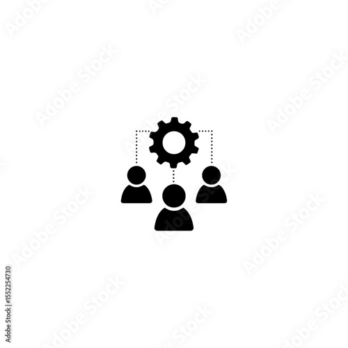 Team of some employees icon flat vector design.