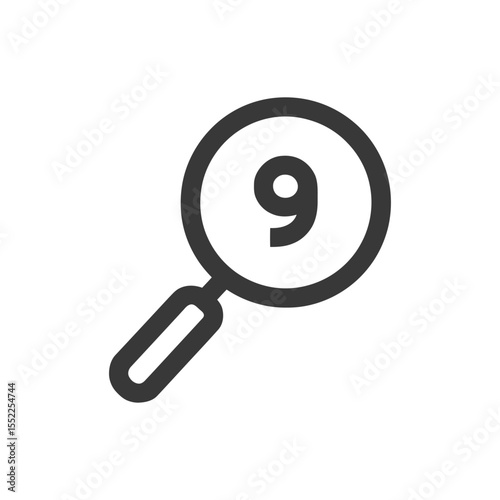 Number Nine Magnified: Bold Icon of Numerical Search and Discovery