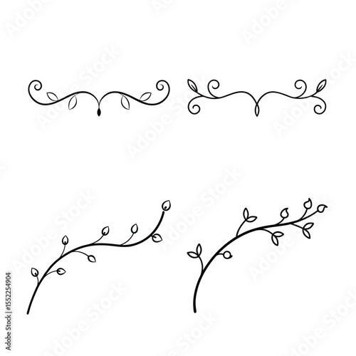 decorative Victorian floral line break bundle