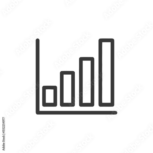 Ascending Bar Graph Icon: Growth, Progress, and Positive Trend Visualization