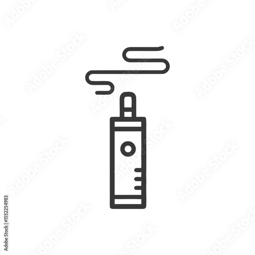 Minimalist Vape Pen Icon with Smoke Trail on White Background
