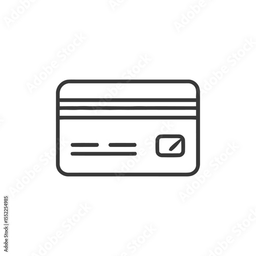 Minimalist Credit Card Icon with Chip and Magnetic Stripe Detail