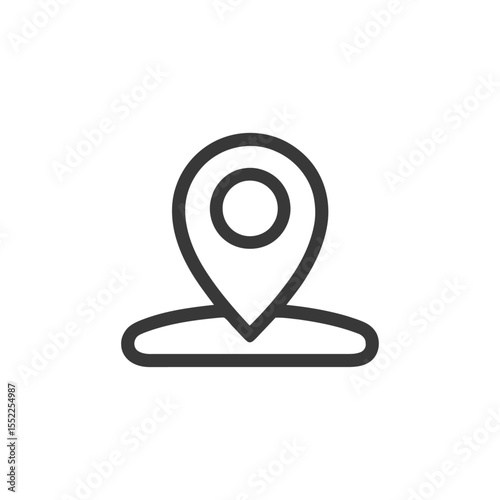 Free Download Minimalist Location Pin Icon in Bold Outline on White Background - GFXLoad