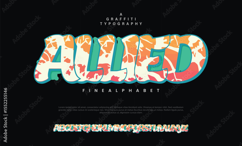 Allied Graffiti font text effect, spray and street text style