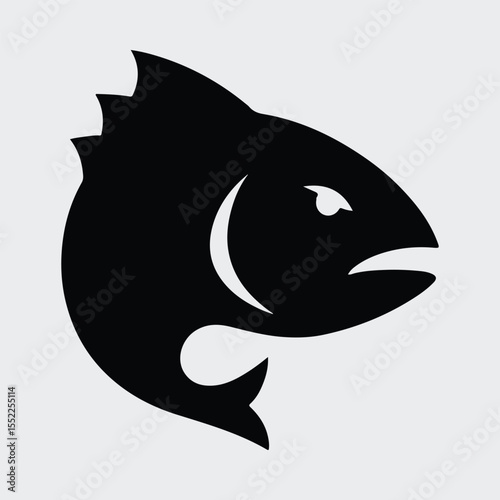 Silhouette tuna fish minimalist logo template design Vector illustration
