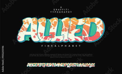Allied Graffiti font text effect, spray and street text style