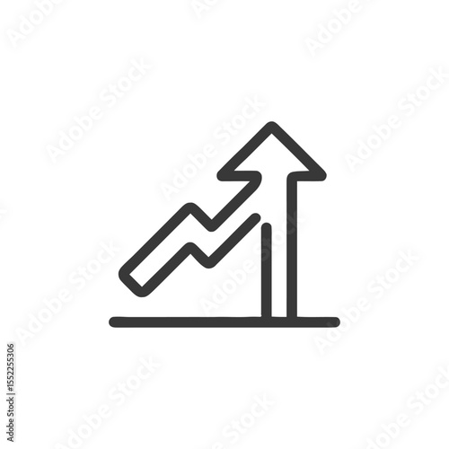 Ascending Arrow Graph: Minimalist Line Art for Business Growth and Financial Success