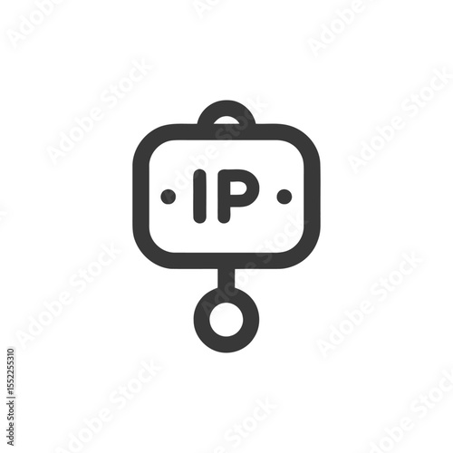 Minimalist IP Address Icon: Network Protocol Symbol in Bold Outline