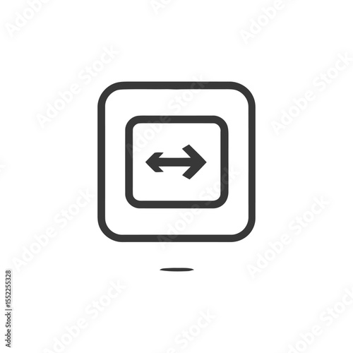 Simple Rounded Square Icon with Double-Headed Arrow on White Background