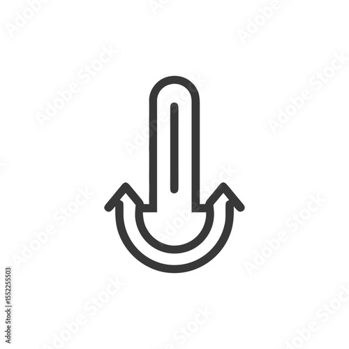 Dual Directional Arrow Icon: Upward Thrust with Curved Return