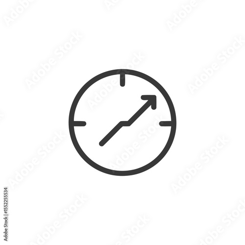 Rising Clock: Growth Arrow Within Time, Minimalist Icon