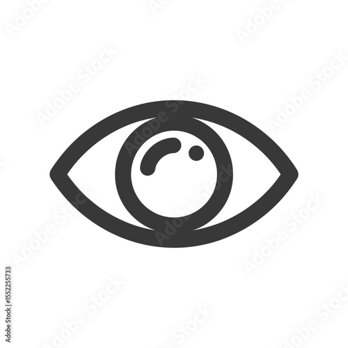 Minimalist Eye Icon: Bold Outline, Simple Design, Vision Symbol