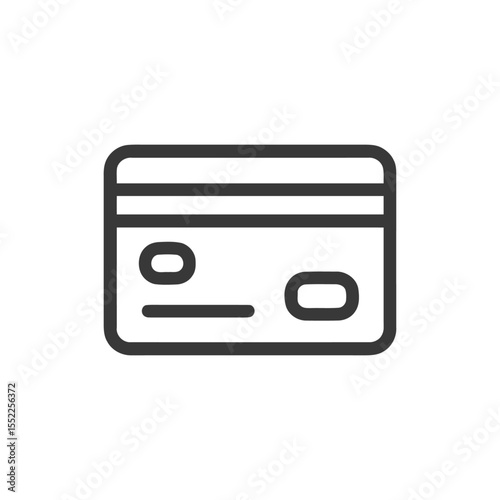Minimalist Credit Card Icon with Rounded Edges and Subtle Details