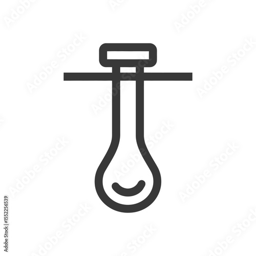 Minimalist Icon of a Laboratory Flask with Stopper and Support Bar