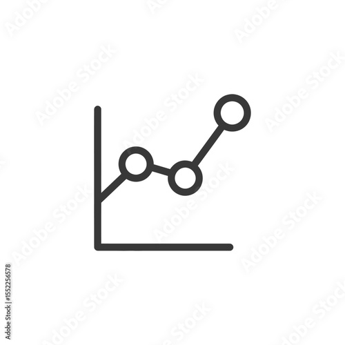 Rising Trend Line Graph with Circular Data Points on White Background