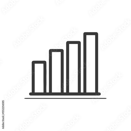 Ascending Bar Graph Icon: Minimalist Design for Data Visualization