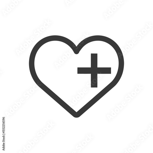 Heart with Plus Sign: Symbol of Health, Love, and Positive Addition