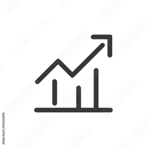 Ascending Graph Icon: Business Growth and Positive Trend Symbol