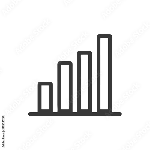 Ascending Bar Graph Icon: Simple, Clean, and Modern Design for Data Visualization