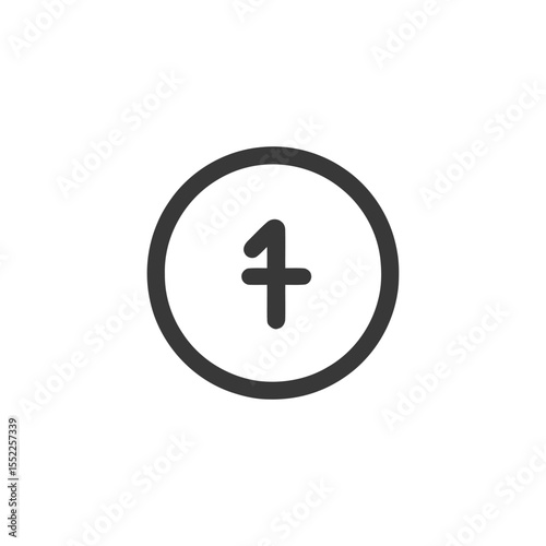 Minimalist Number One Icon: Bold Outline, Clean Design, Isolated Symbol