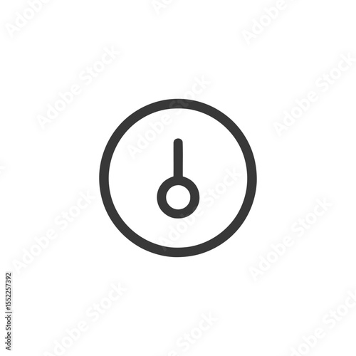 Minimalist Timer Icon: Simple Black Outline on White Background