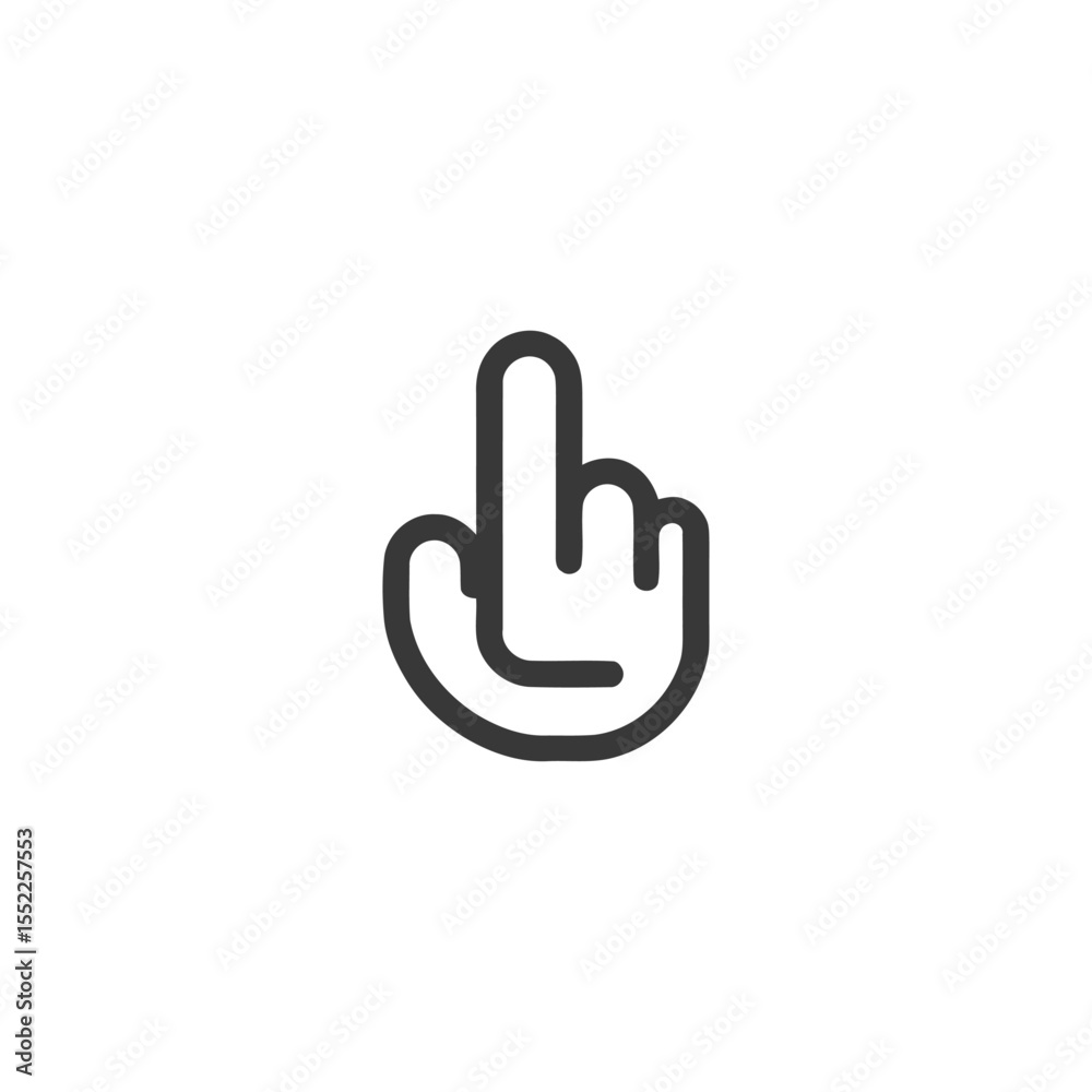 Minimalist Hand Cursor Icon: Pointing Finger Design in Bold Outline Minimalist Hand Cursor Icon: Pointing Finger Design in Bold Outline