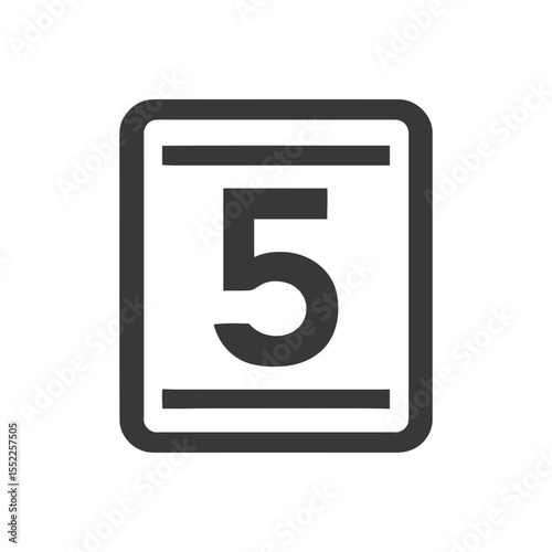 Bold Number Five Icon in a Rounded Square Frame