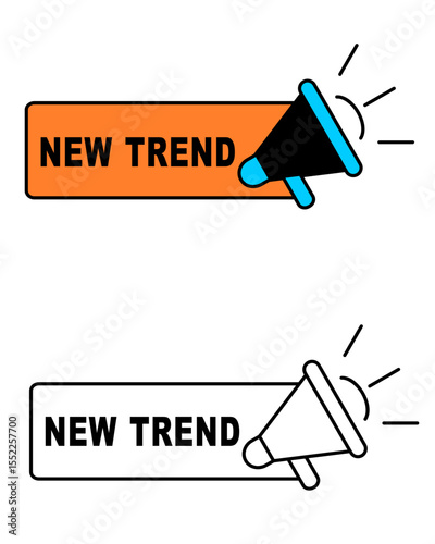 New Trend Megaphone Design – Bold Vector Announcement Graphics