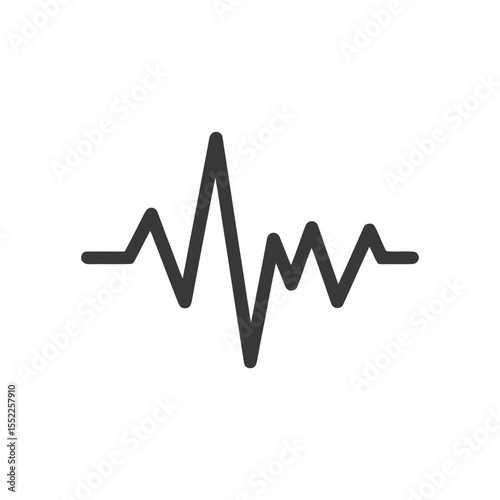 Minimalist Heartbeat Line Art: Medical Pulse Waveform Graphic Symbol