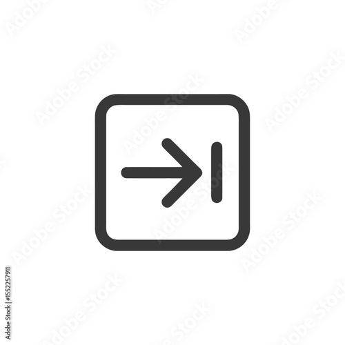 Simple Dark Grey Export Icon in Rounded Square Frame on White