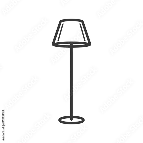 Minimalist Floor Lamp Icon: Modern Interior Lighting Design Element