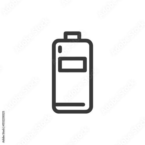 Minimalist Battery Icon: Clean, Modern Design on White Background