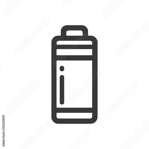 Minimalist Battery Icon: Energy Symbol in Bold Outline Style