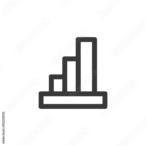 Ascending Bar Graph Icon: Simple, Minimalist Design on White Background