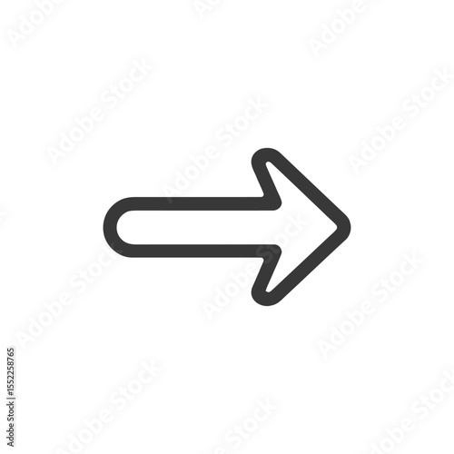 Bold Right Arrow Icon: Simple Navigation Symbol on White
