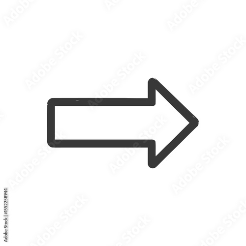 Simple Dark Gray Arrow Pointing Right on White Background