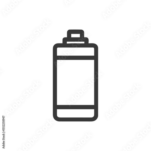Minimalist Spray Bottle Icon: Clean Line Art on White Background