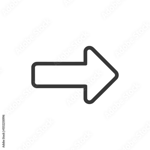 Simple Right Arrow Icon with Rounded Corners on White Background
