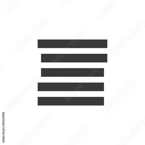 Simple Menu Icon: Five Horizontal Bars on White Background