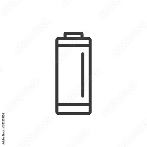 Minimalist Battery Icon: Clean Energy Symbol on White Background